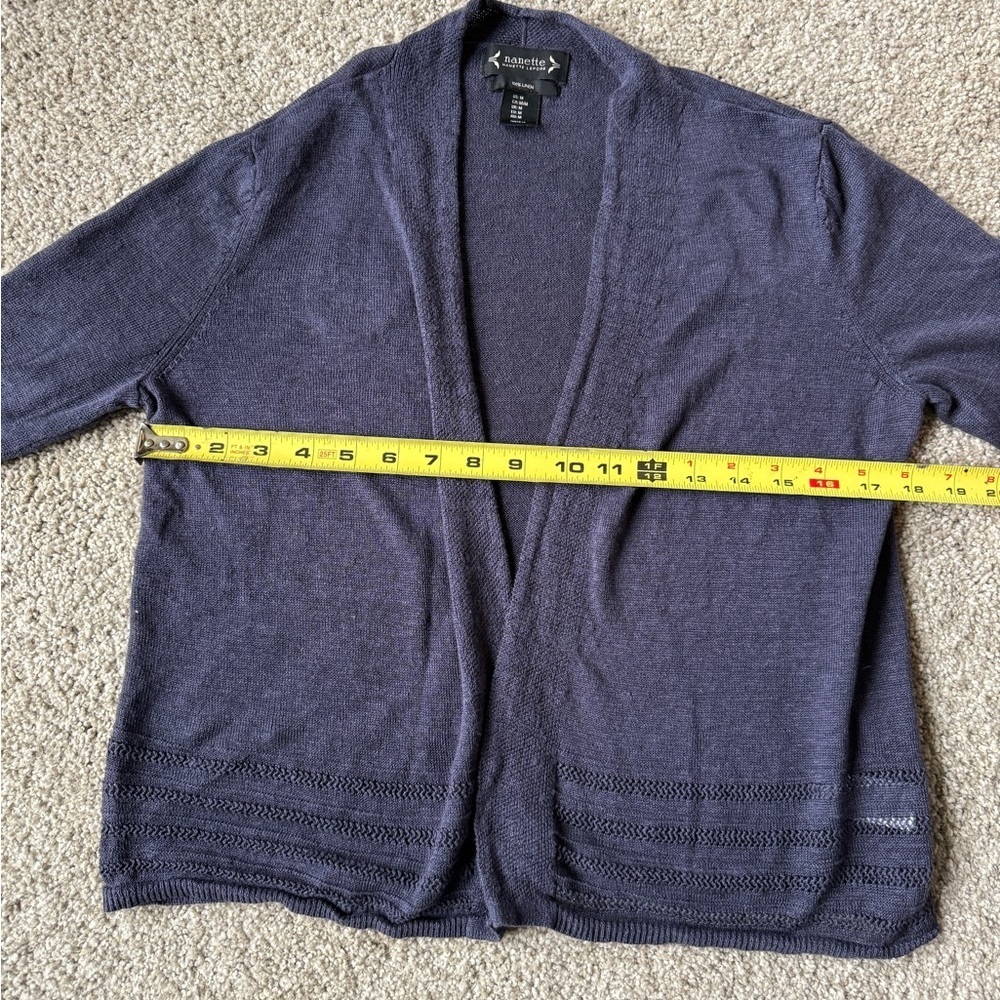 Nanette Lepore 100% Linen Open Front Cardigan - Picture 7 of 9